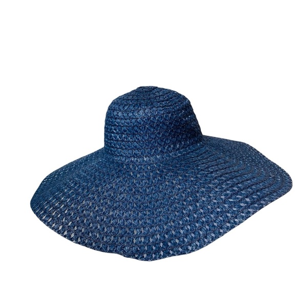 Women's Blue Wide-Brimmed Sunhat - Picture 3 of 4